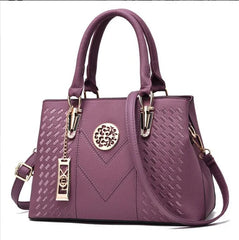 High Embroidery Women Leather Messenger Bag