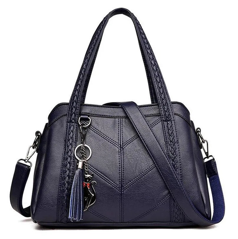 Tassel Tote Bags Women Leather Handbags Crossbody Shoulder Bag