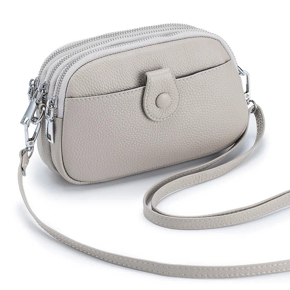 Women Leather Mobile Phone Bag Mini Messenger Bag Ladies Shoulder Bag
