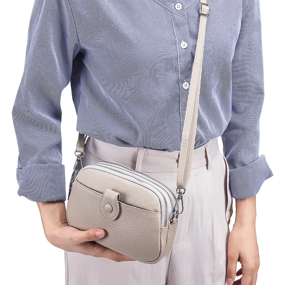 Women Leather Mobile Phone Bag Mini Messenger Bag Ladies Shoulder Bag
