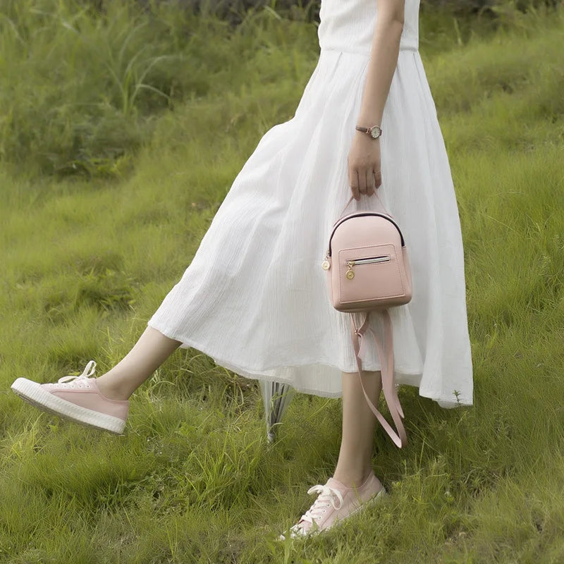 Women PU Leather Mini Backpack Lightweight Waterproof Daybag for Female