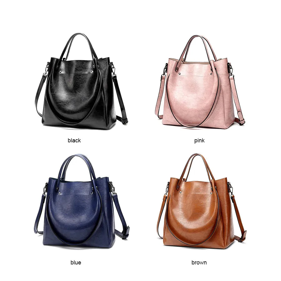 Women Leather Totes and Style Shoulder Large Capacity Crossbody Bag