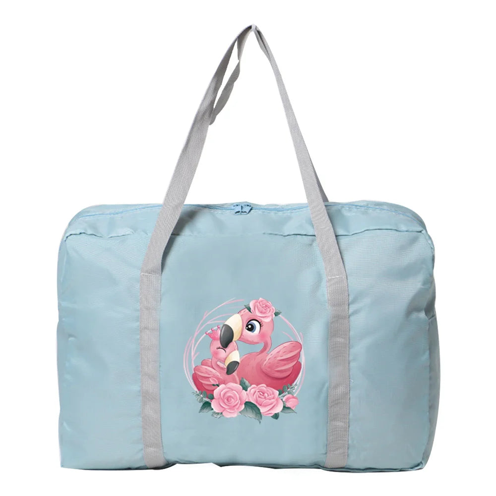 Flamingo Print Foldable Travel Bag for Women