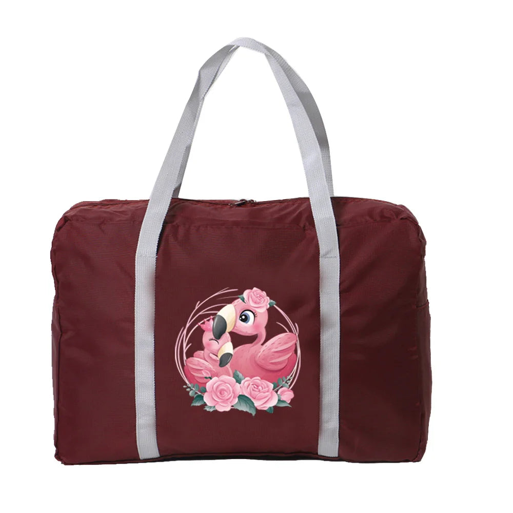 Flamingo Print Foldable Travel Bag for Women