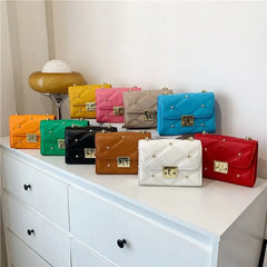 Crossbody Bag PU Leather Shoulder Bag Rivet Lock Messenger Bag
