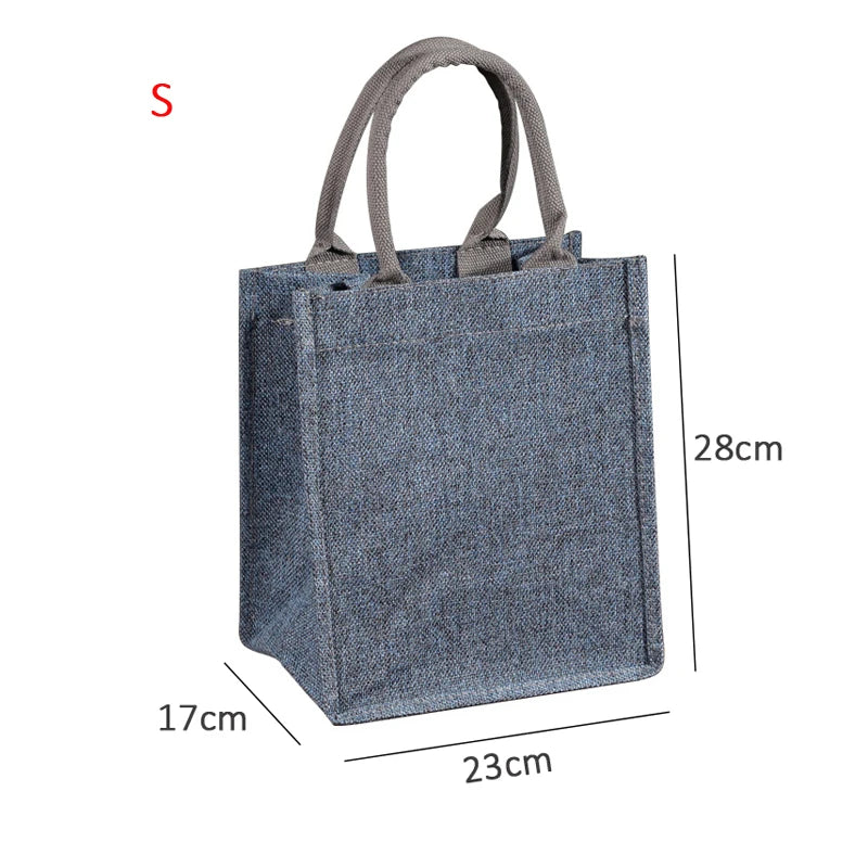 Women Linen Tote Bag Large Capacity Handbag Shopping Bag Solid Casual Beach Bag