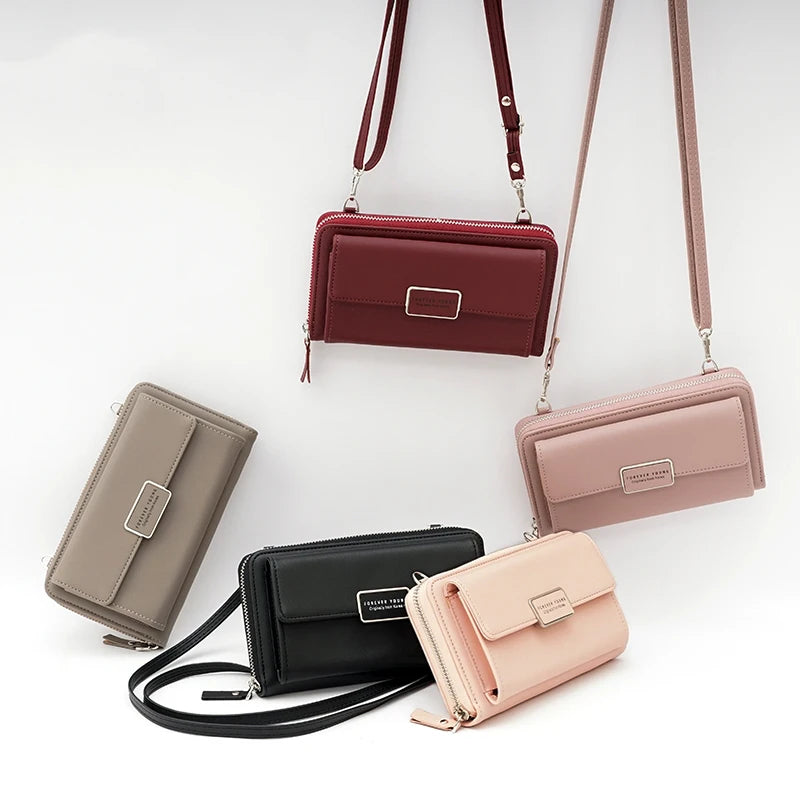 Women Long PU Wallet Mini Leather Handbag Female Clutch Purse Lady Strap
