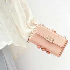Women Long PU Wallet Mini Leather Handbag Female Clutch Purse Lady Strap