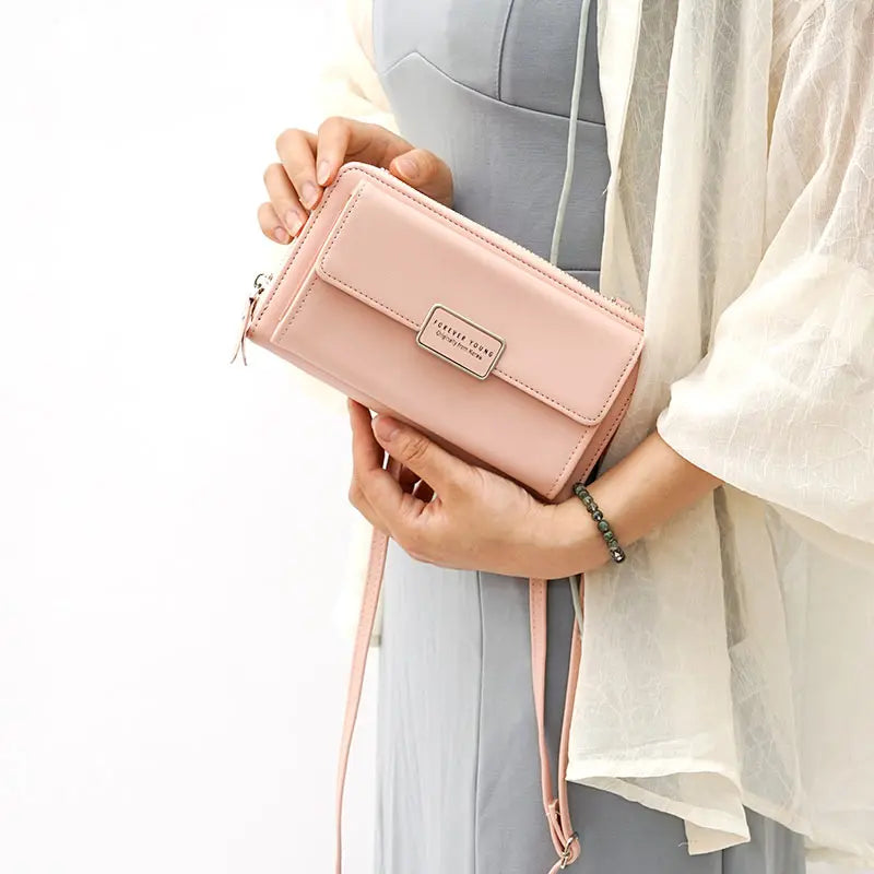 Women Long PU Wallet Mini Leather Handbag Female Clutch Purse Lady Strap