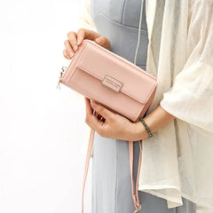 Women Long PU Wallet Mini Leather Handbag Female Clutch Purse Lady Strap