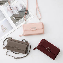 Women Long PU Wallet Mini Leather Handbag Female Clutch Purse Lady Strap