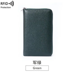 Multifunctional Leather Passport Wallet Large Capacity Clutch Handbag