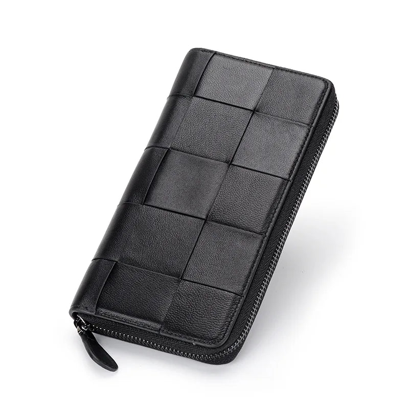 Women Sheepskin Phone Purse Knitting Zipper Wallet Ladies Clutch Purses