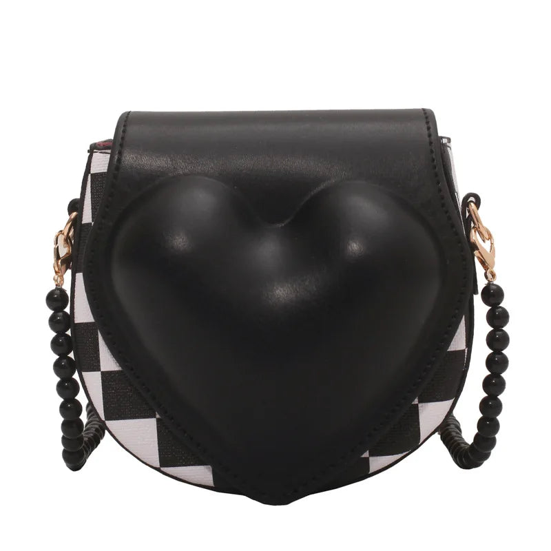 Heart Shape Shoulder Bag Mini Leather Crossbody