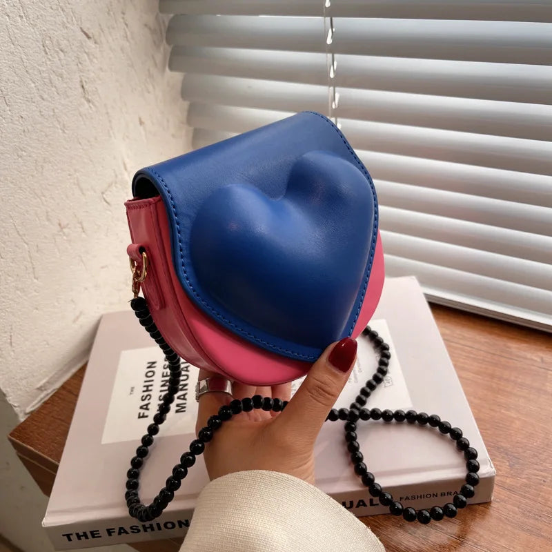 Heart Shape Shoulder Bag Mini Leather Crossbody
