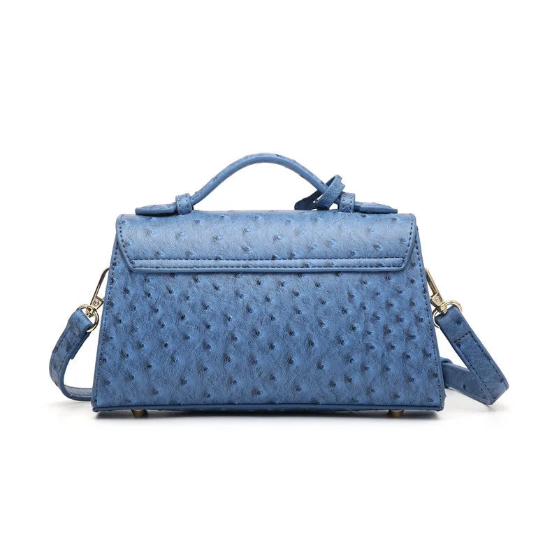 Women's Ostrich Leather Clutch Crossbody Bag