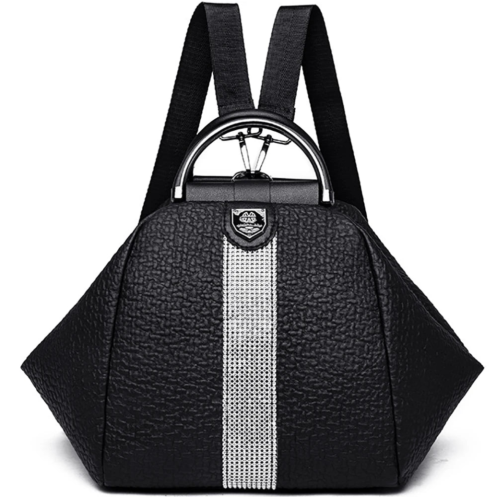 Women Backpacks Casual Diamond Embellished Waterproof Shoulder Bags