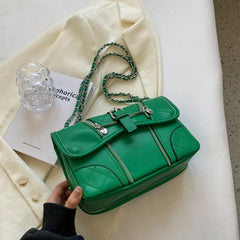 Green Leather Chain Women Handbag Shoulder Bag Messenger Bags Briefcase