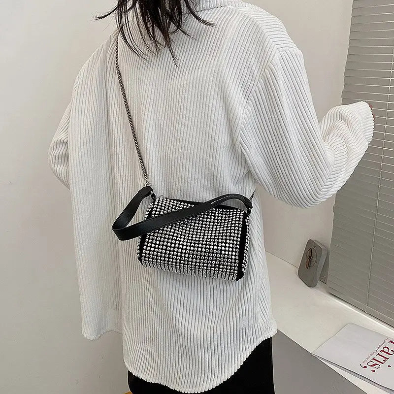 Women Diamond Hobo-bag Rhinestone Shoulder Evening Party Purse