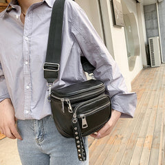 100% Cowhide Crossbody Bags Shoulder Messenger Handbags Small Chest Bag