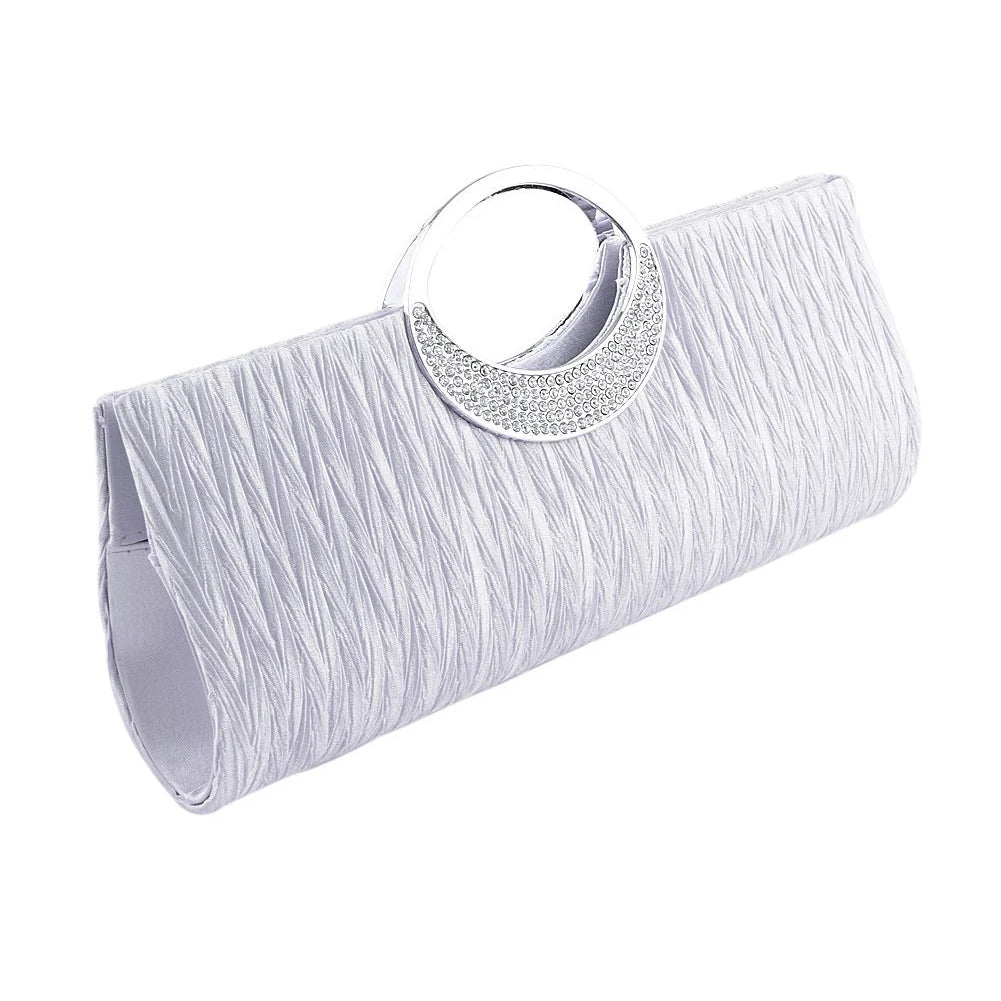 Rhinestone Satin Evening Bag Clutch Handbag