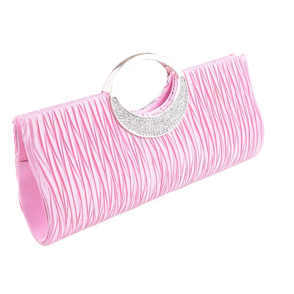 Rhinestone Satin Evening Bag Clutch Handbag