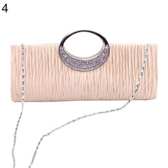 Rhinestone Satin Evening Bag Clutch Handbag