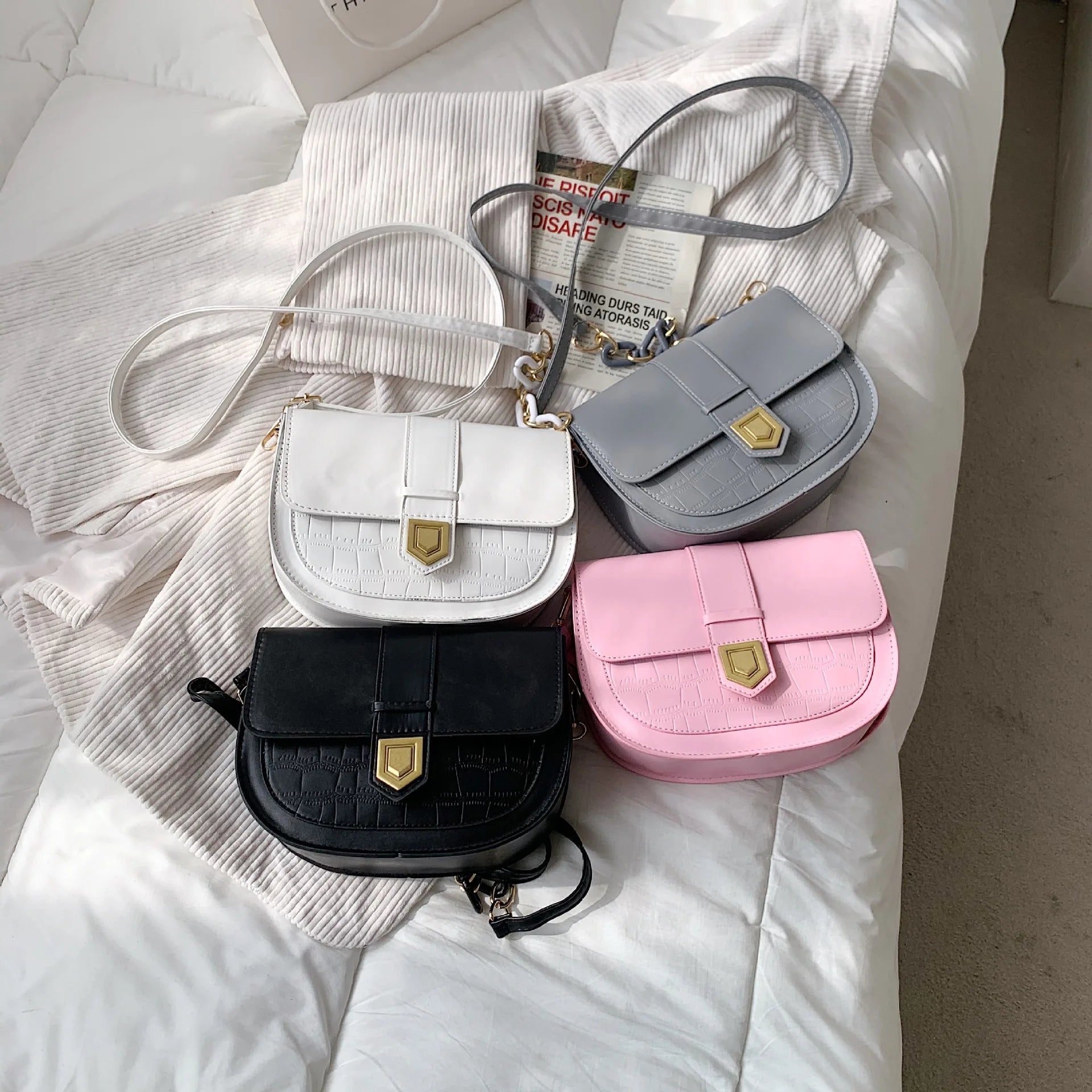 Crocodile Pattern Shoulder Bag Crossbody Handbag