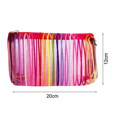 Colorful Striped Makeup Bag High Capacity Dust-proof Portable Toiletries Organiz