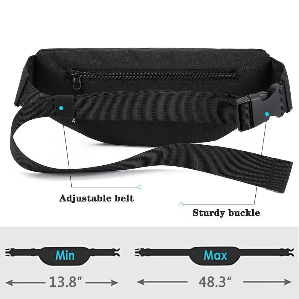 Women Men Canvas Waist Bag Phone Belt Bag Pouch Casual Travel Fanny Bag Hip