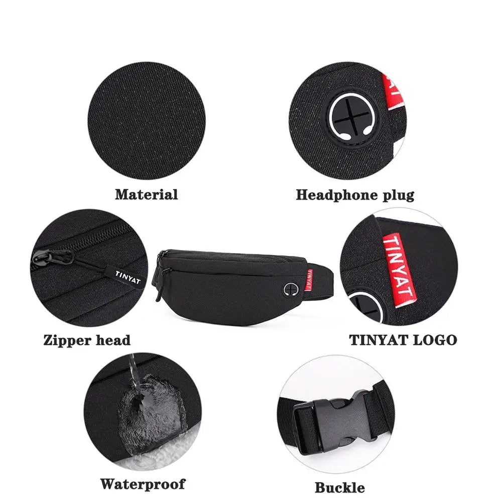 Women Men Canvas Waist Bag Phone Belt Bag Pouch Casual Travel Fanny Bag Hip
