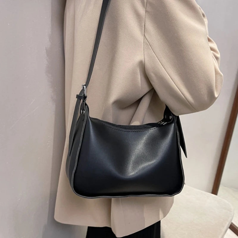 Women Medium Crossbody Bag PU Leather Adjustable Strap Purses