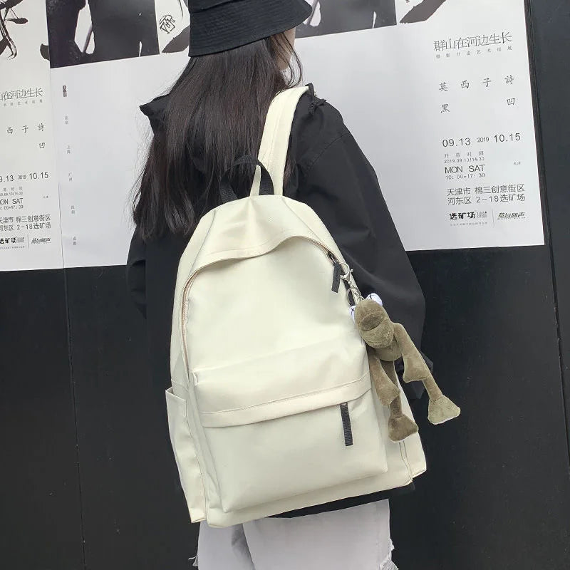 Canvas Backpack Student School Bags Teenagers Large Capacity