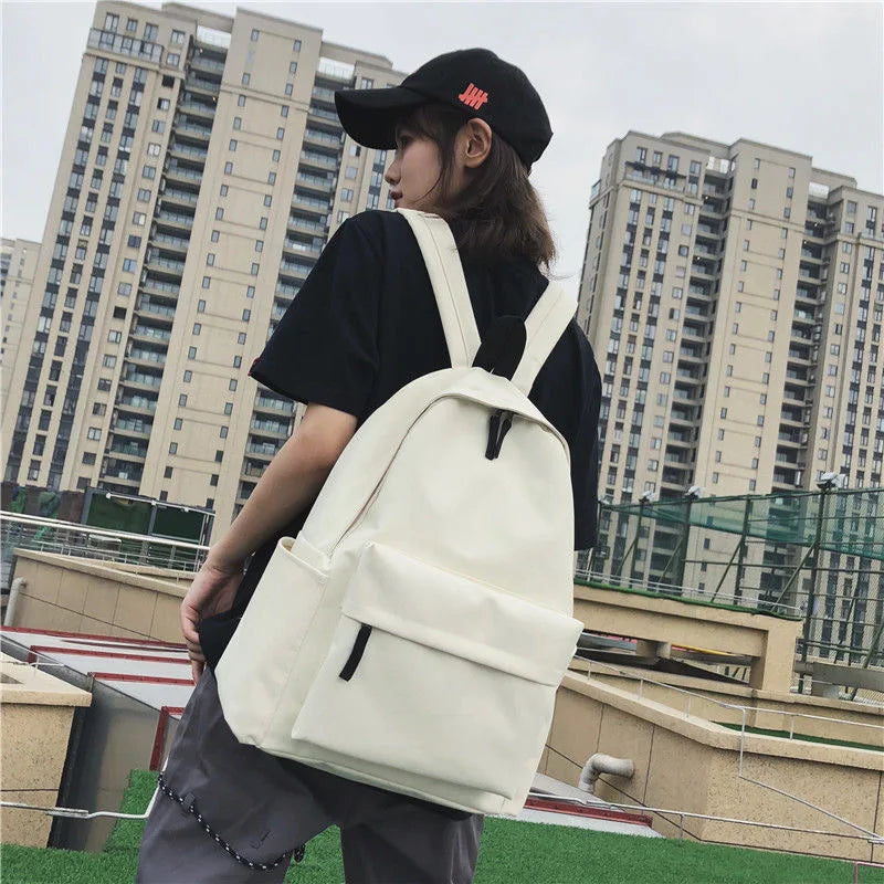 Canvas Backpack Student School Bags Teenagers Large Capacity