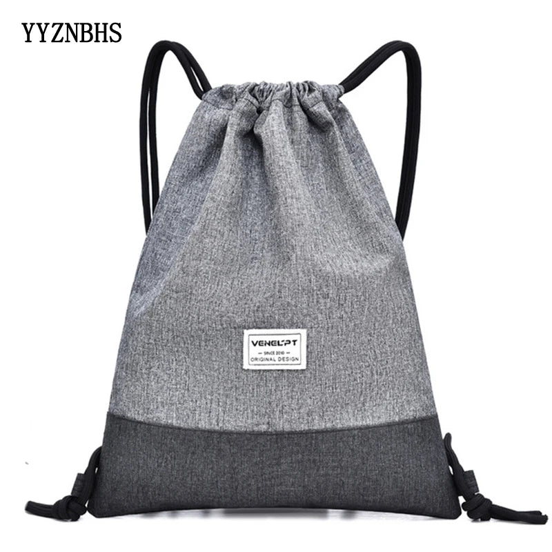 Drawstring Backpack Canvas Beach Bag Outdoor Sport Bag Women Men