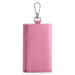 Leather Key Wallets 6 Ring Buckle Key Case Housekeeper Holder
