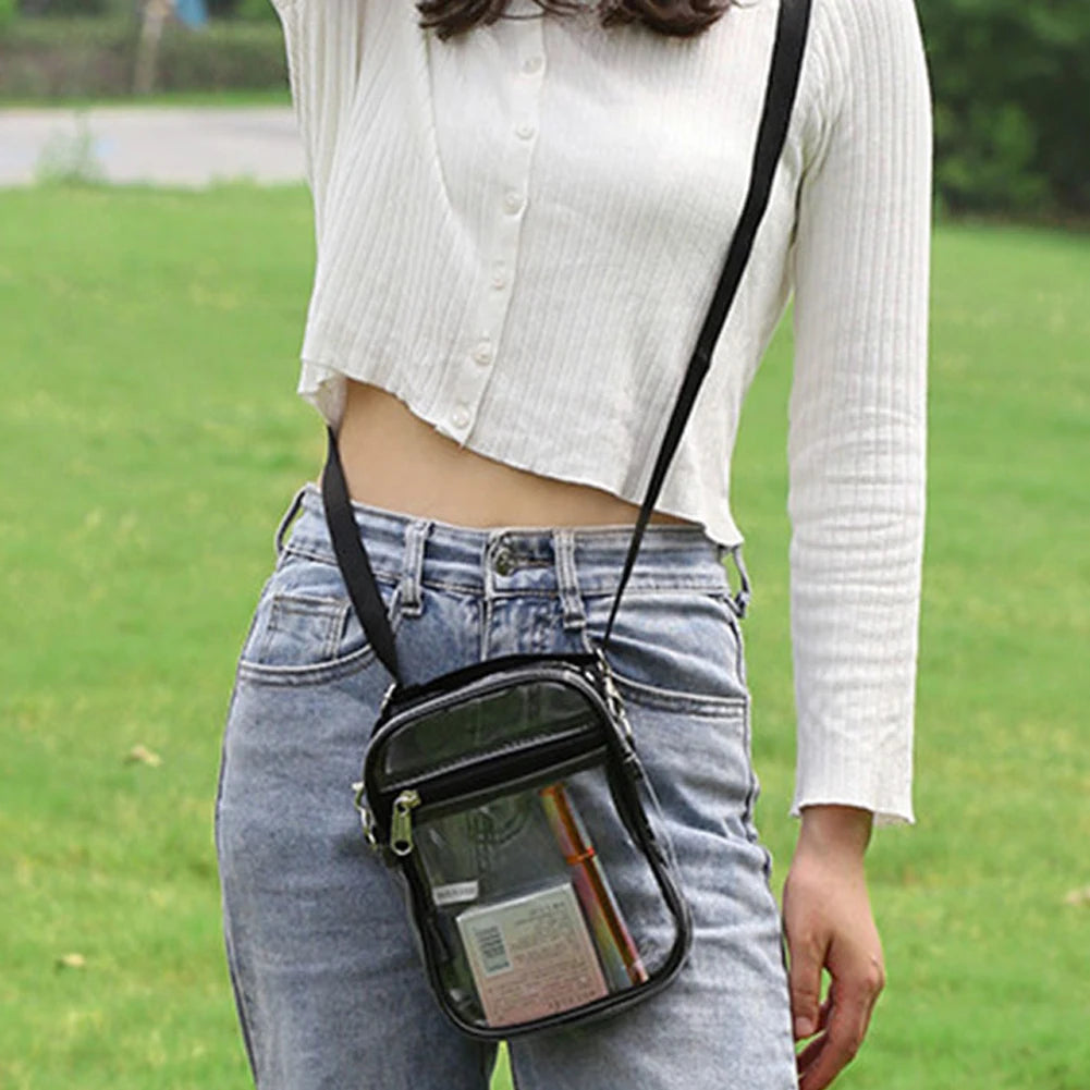 Waterproof Clear Crossbody Bag Adjustable Strap Large Capacity