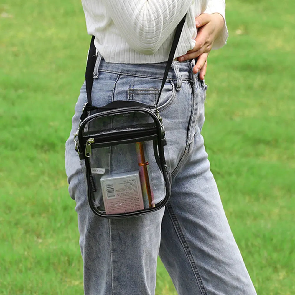 Waterproof Clear Crossbody Bag Adjustable Strap Large Capacity