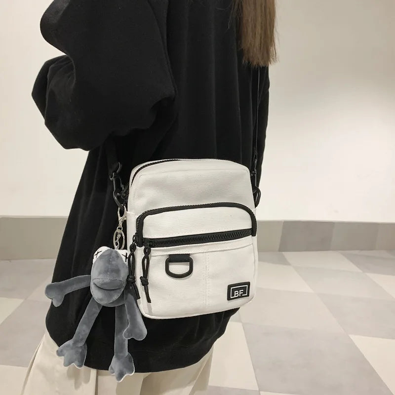 Canvas Crossbody Bag Small Shoulder Messenger Purse for Girl Japanese Student