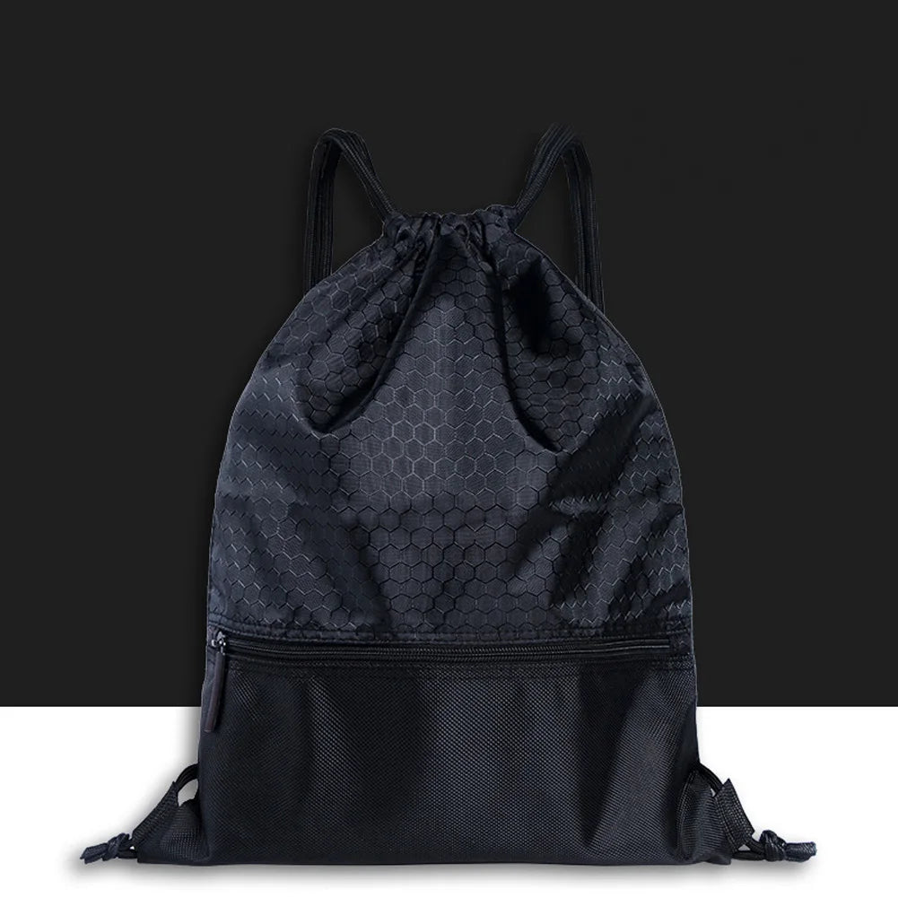 Nylon Outdoor Sports Backpack Large Capacity Drawstring Lock