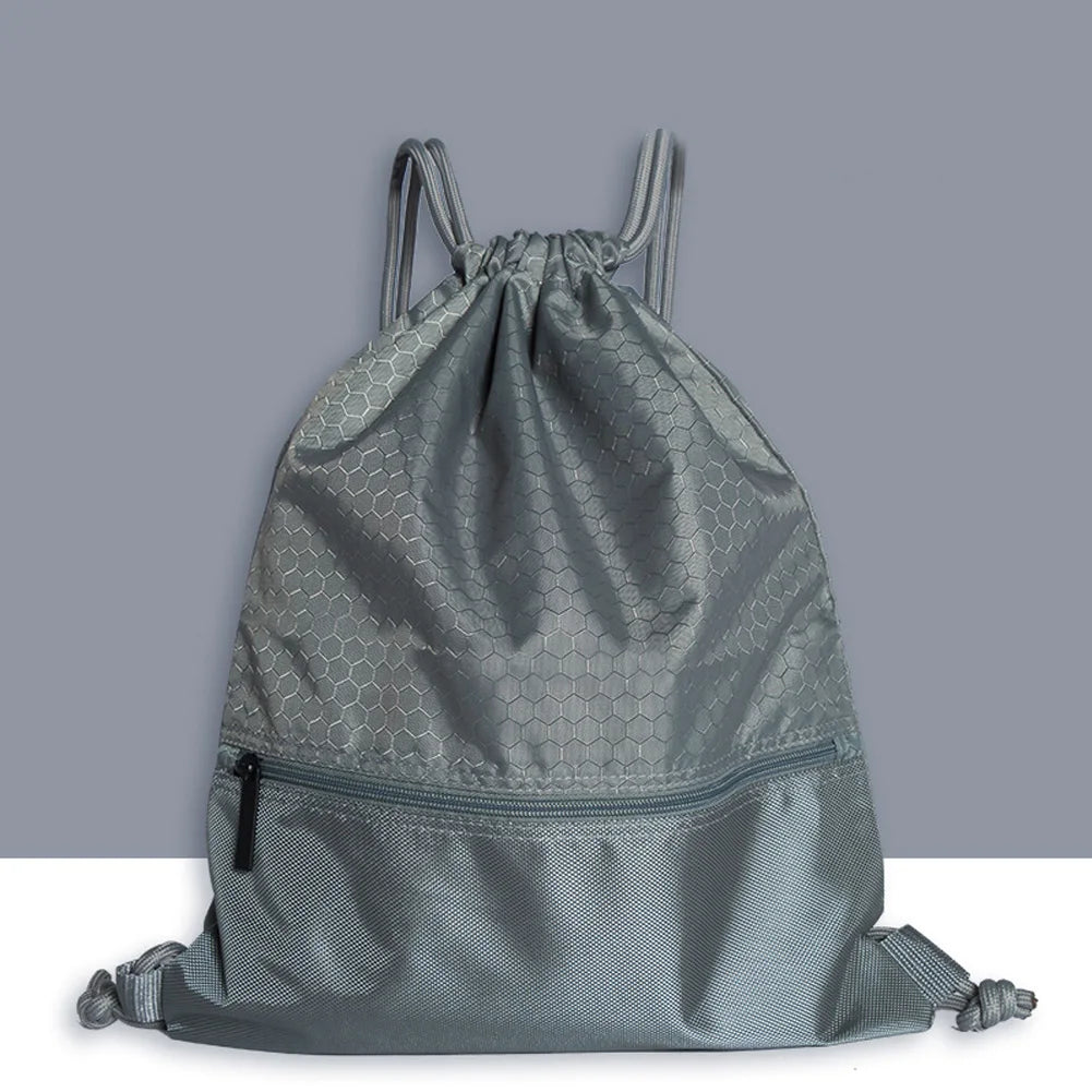 Nylon Outdoor Sports Backpack Large Capacity Drawstring Lock