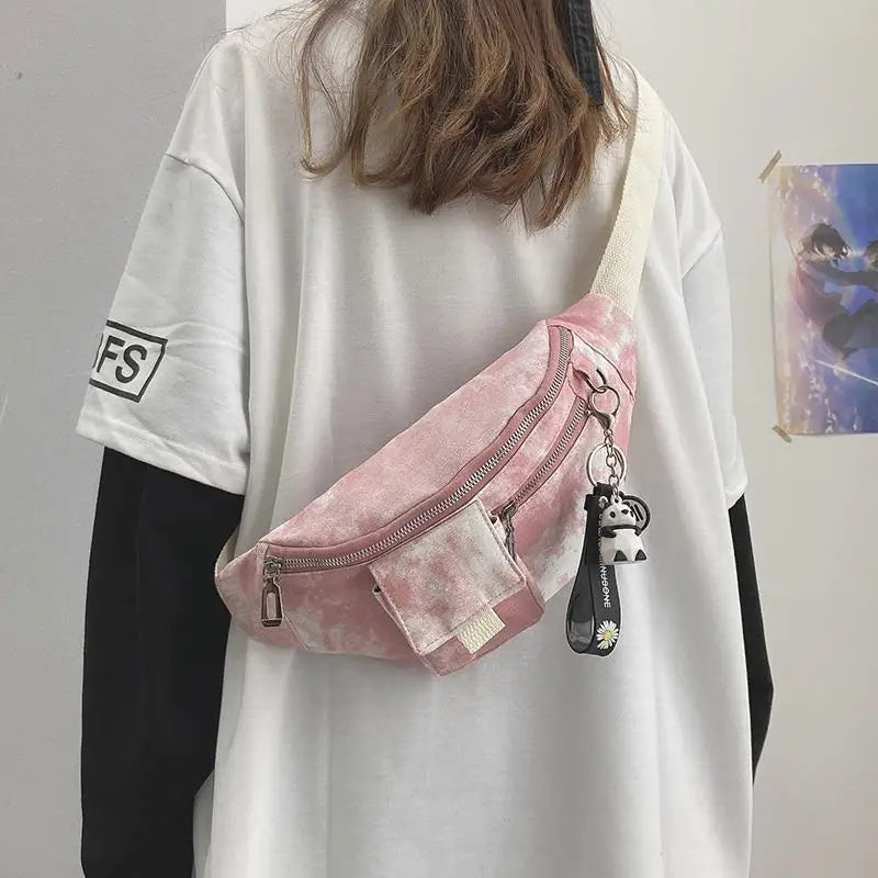 Canvas Crossbody Bag Waist Pack Shoulder Pouch