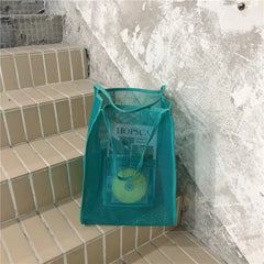 Women Mesh Handbag Foldable Shopping Shoulder Bags Large Casual Tote