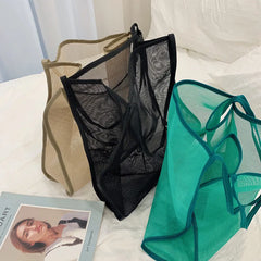 Women Mesh Handbag Foldable Shopping Shoulder Bags Large Casual Tote