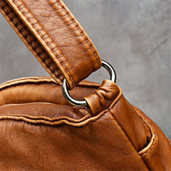 Retro Leather Messenger Bag for Women Small Crossbody Shoulder Purse