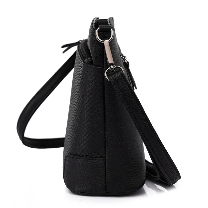 Small Leather Messenger Bag for Women - Crossbody Shoulder Bag