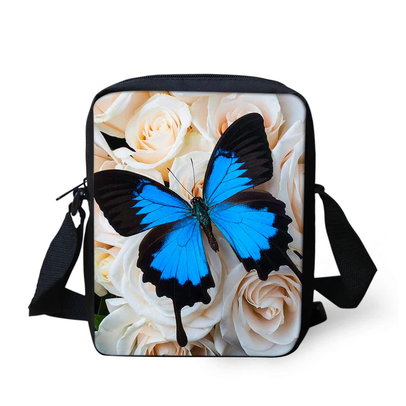 Butterfly Vintage Messenger Bag Mini Shoulder Bag for Kids