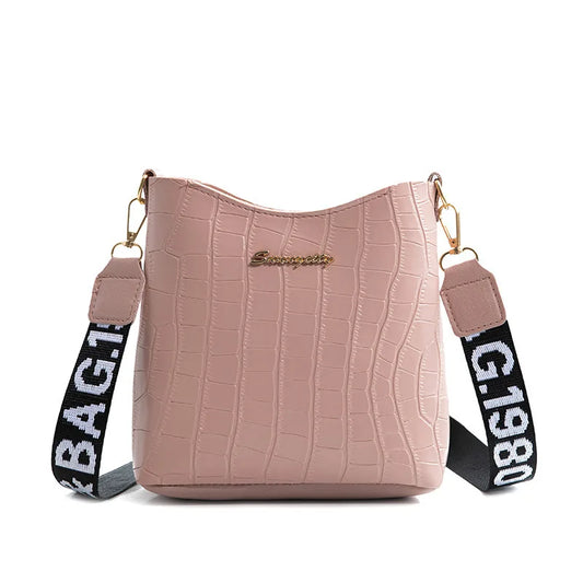 Crocodile Pu Leather Women Messenger Bag Shoulder Handbag