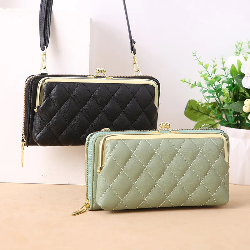 Women Messenger Bags Cell Phone Wallet Female Handbag Large Capacity Solid Purse