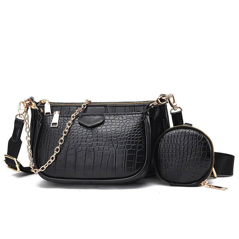 Women Messenger Bags Leather Three-piece Shoulder Bag